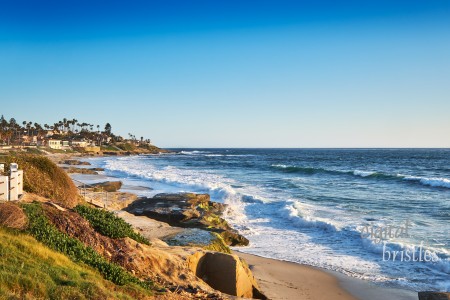 View South to Big Rock Reef from the coastal path along Windansea Beach, San Diego