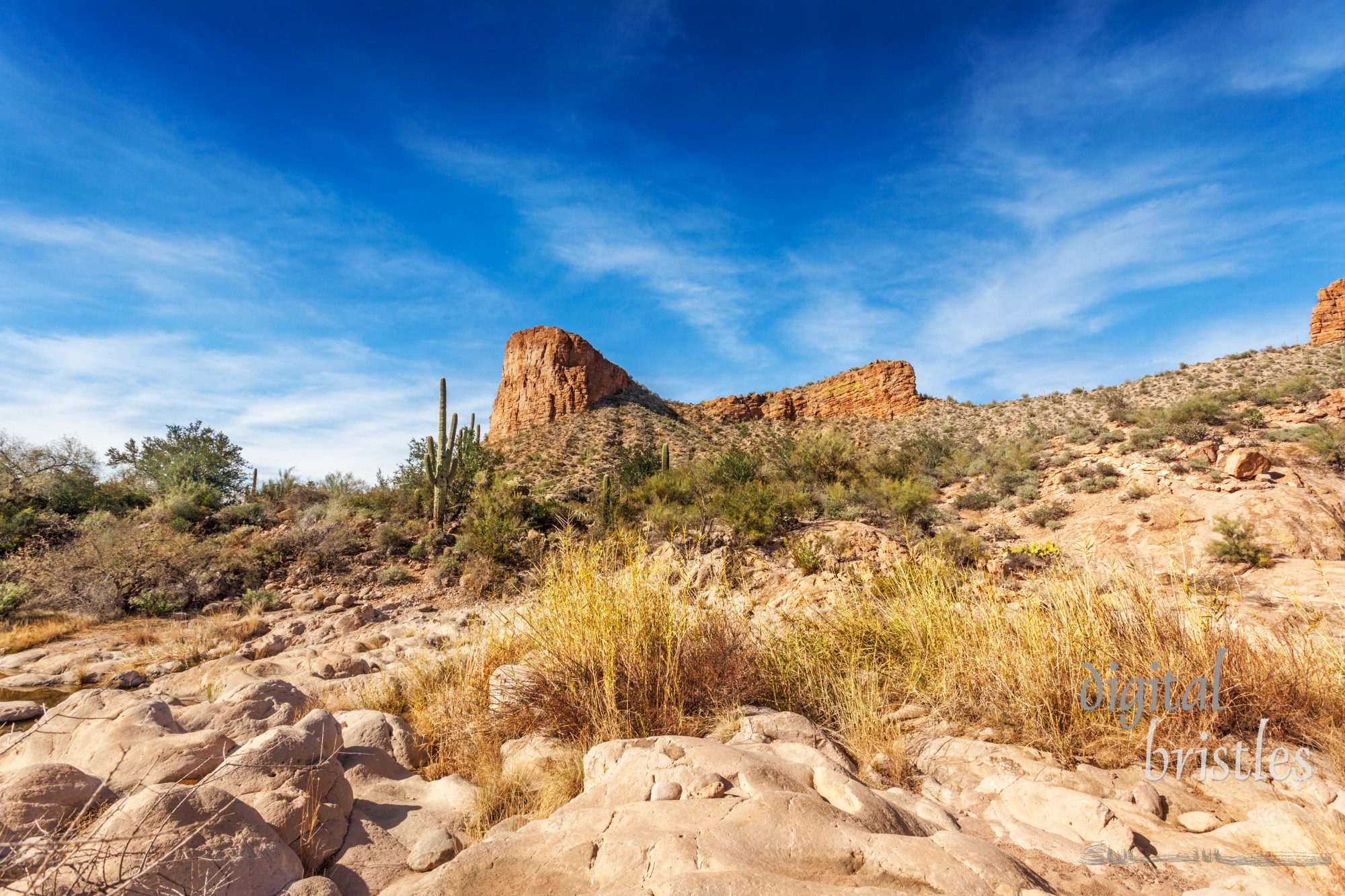 Rocks rising from the creek in Tortila Flat on the Apache Trail, Arizona