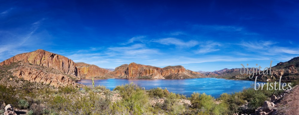 Canyon Lake, one of four reservoirs formed by the Mormon Flats Dam on the Salt River, is part of the Tonto National Forest, a 3 million acre area in Arizona.