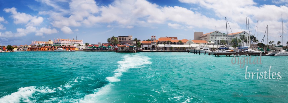 Oranjestad waterfront, from the harbor