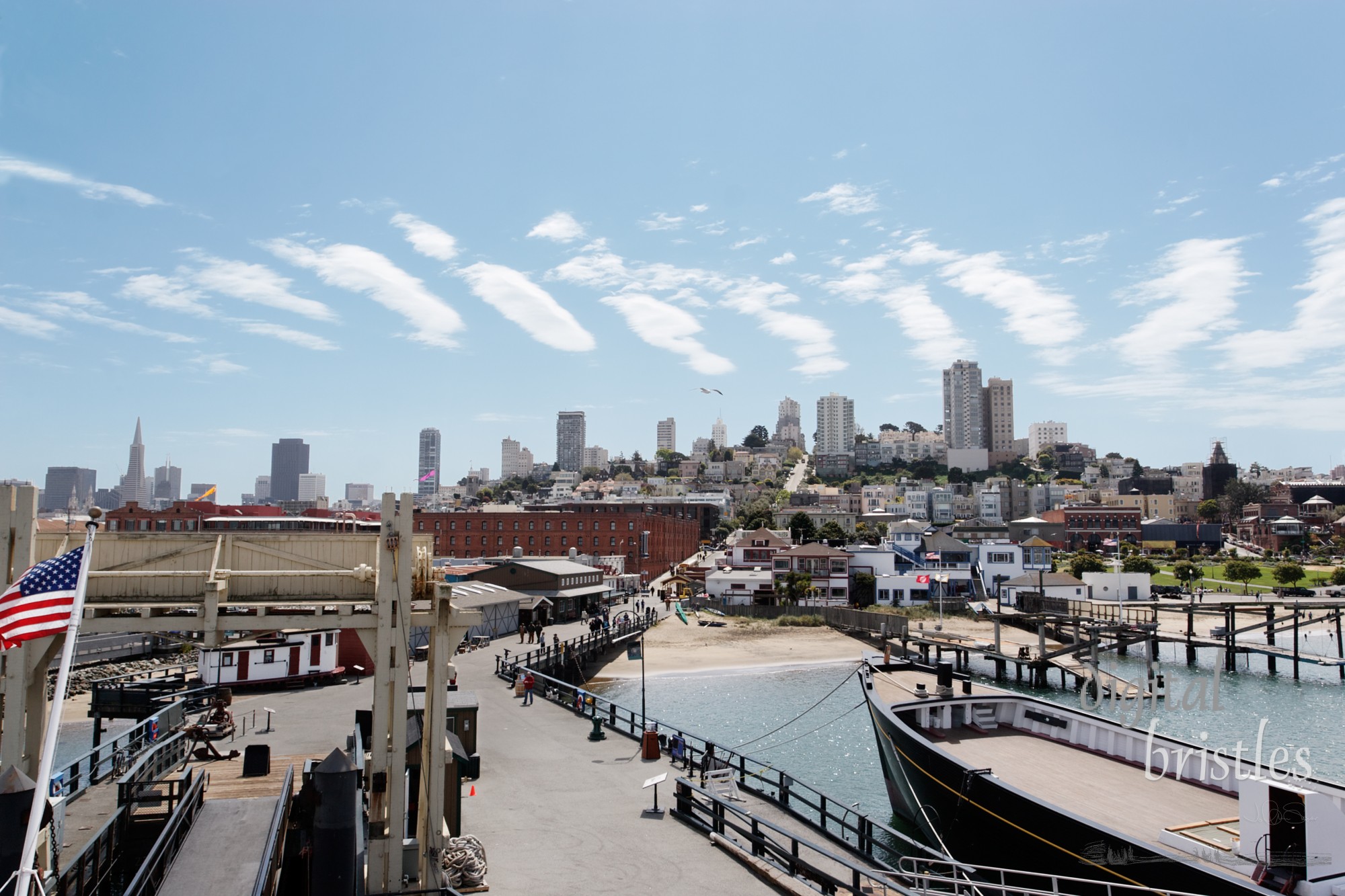 Looking back at downtown San Francisco from the waterfront