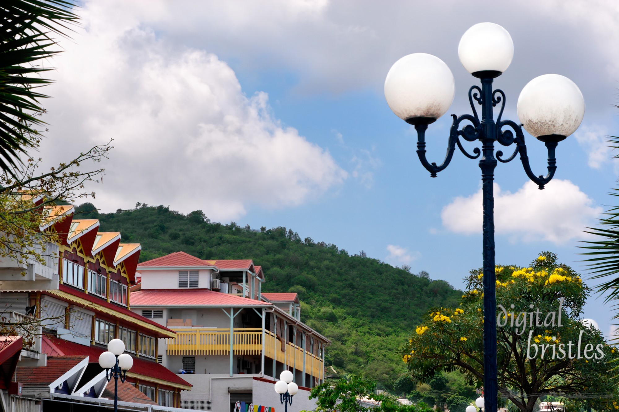 French and Caribbean culture mingle on the streets of Marigot, St. Martin