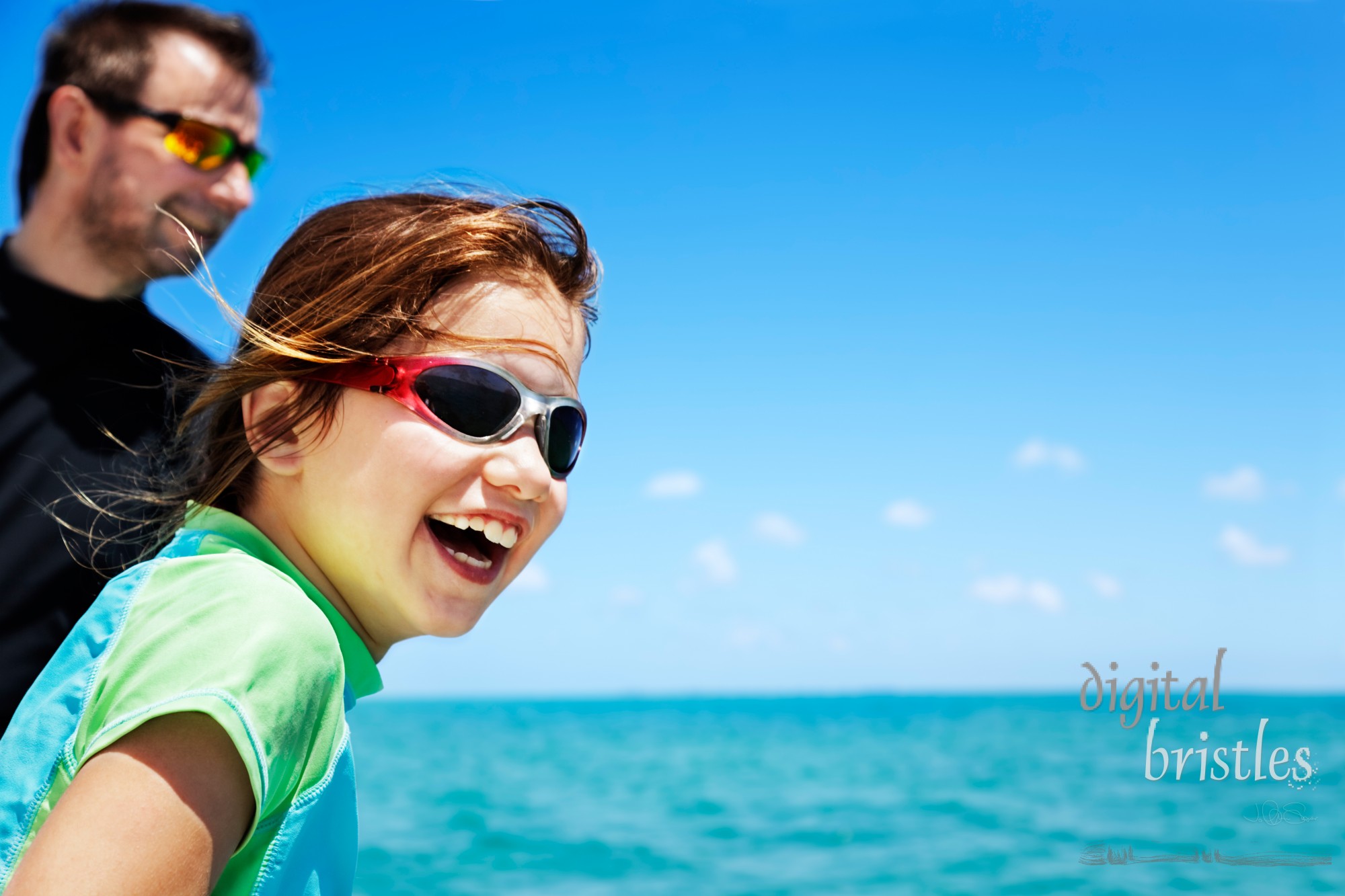 Young girl enjoying a boat ride, leaning out for a better view