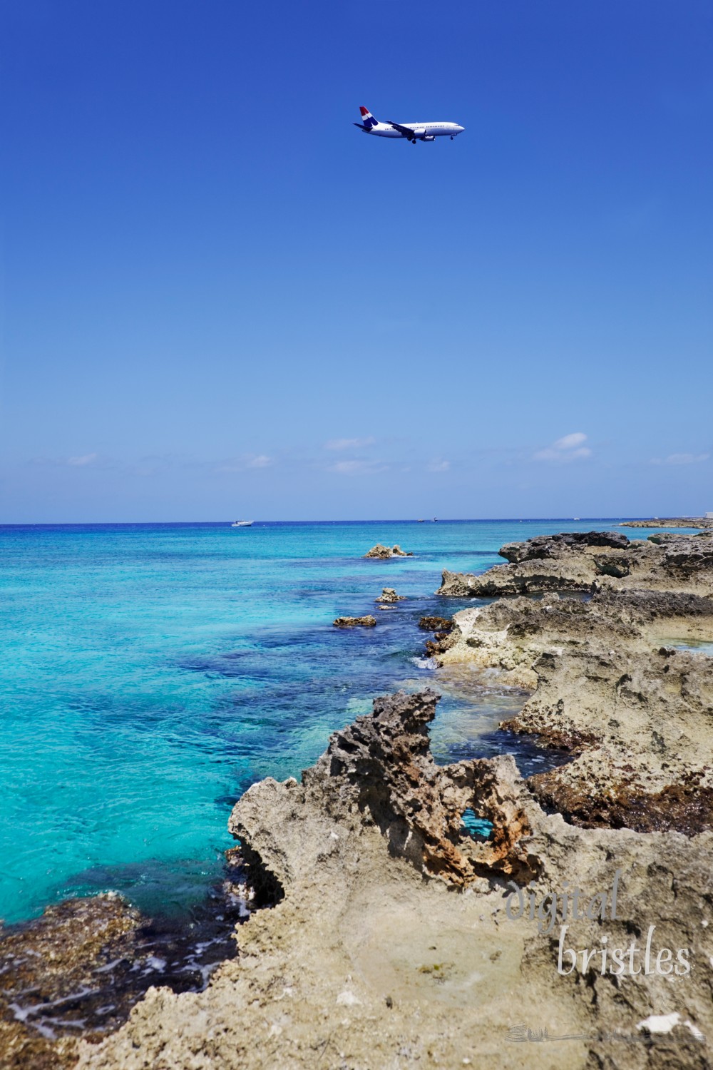 Plane heading for Georgetown airport, Grand Cayman