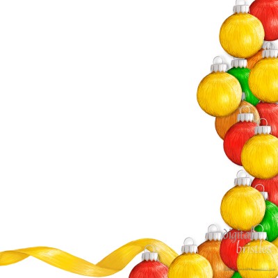 Christmas bauble & ribbon background