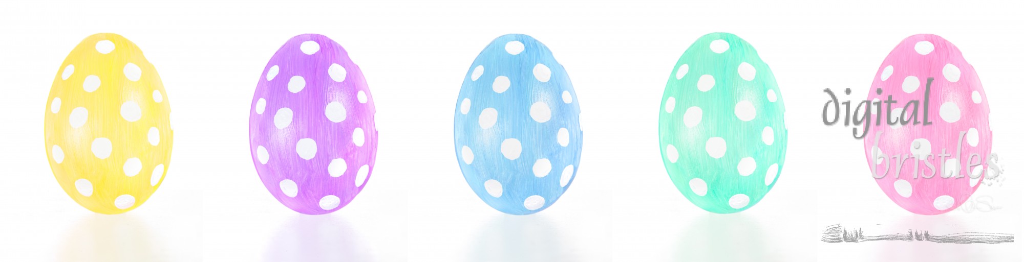 Hand painted polka dot eggs in pastel shades