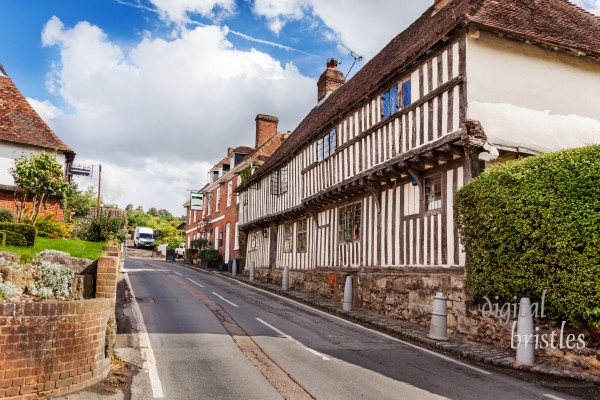 Historic buildings on Upper Street, Hollingbourne, Kent