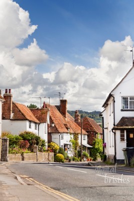 Pretty village of Hollingbourne, Kent on a sunny late summer day