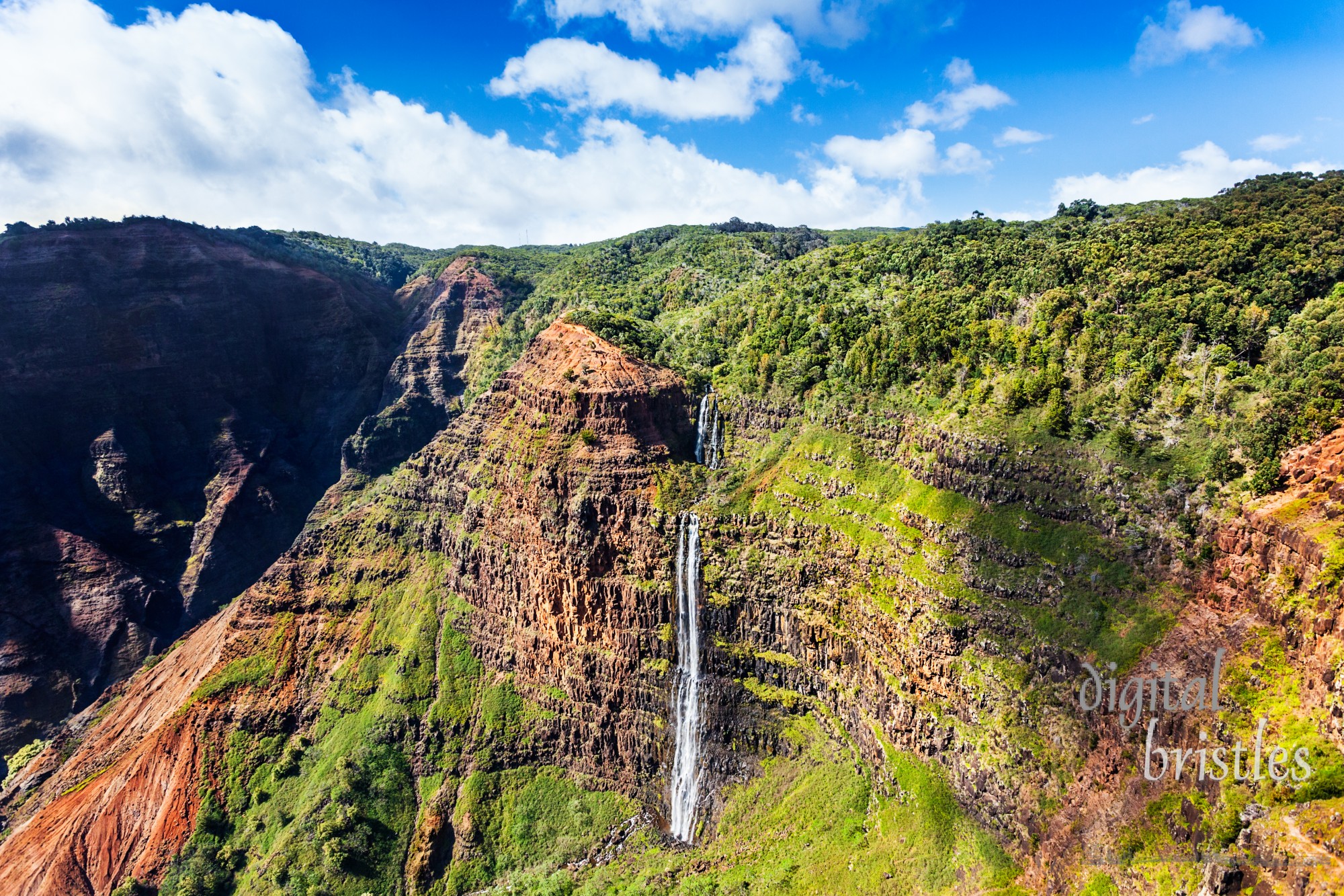 Manawaiopuna Falls (known as Jurassic Park Falls), in Waimea Canyon, Hanapepe, Kauai