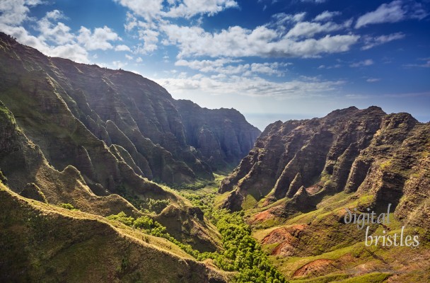 Leaving Waimea Canyon State Park for the Na Pali Coast, Kauai, Hawaii