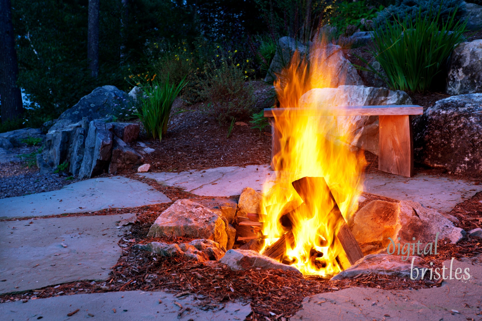 Summer outdoor fire