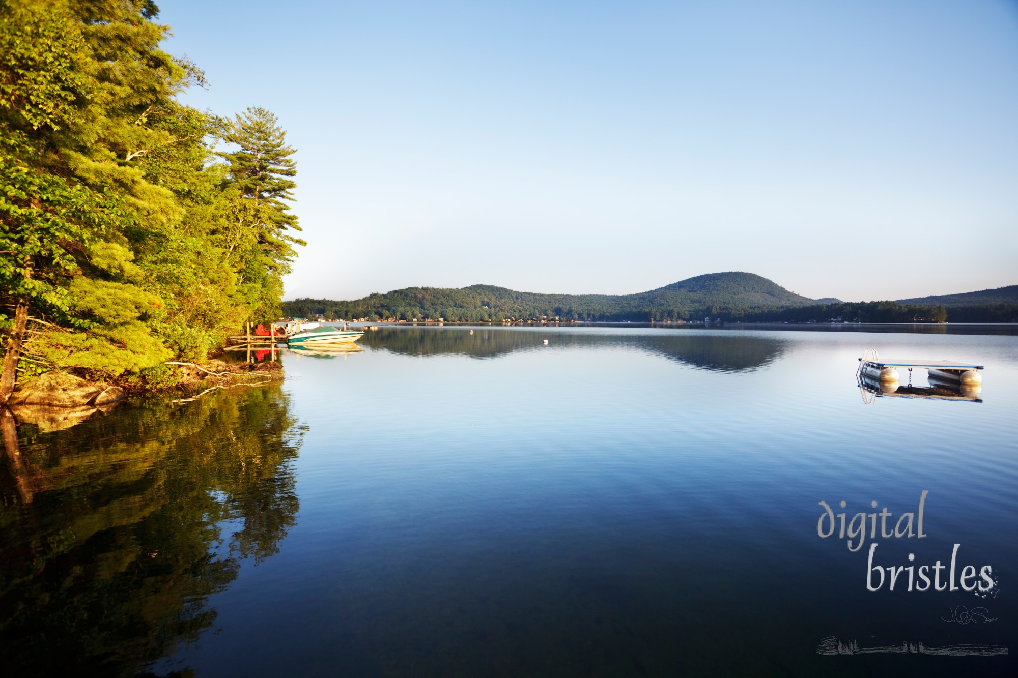 Summer morning on a calm New Hampshire lake