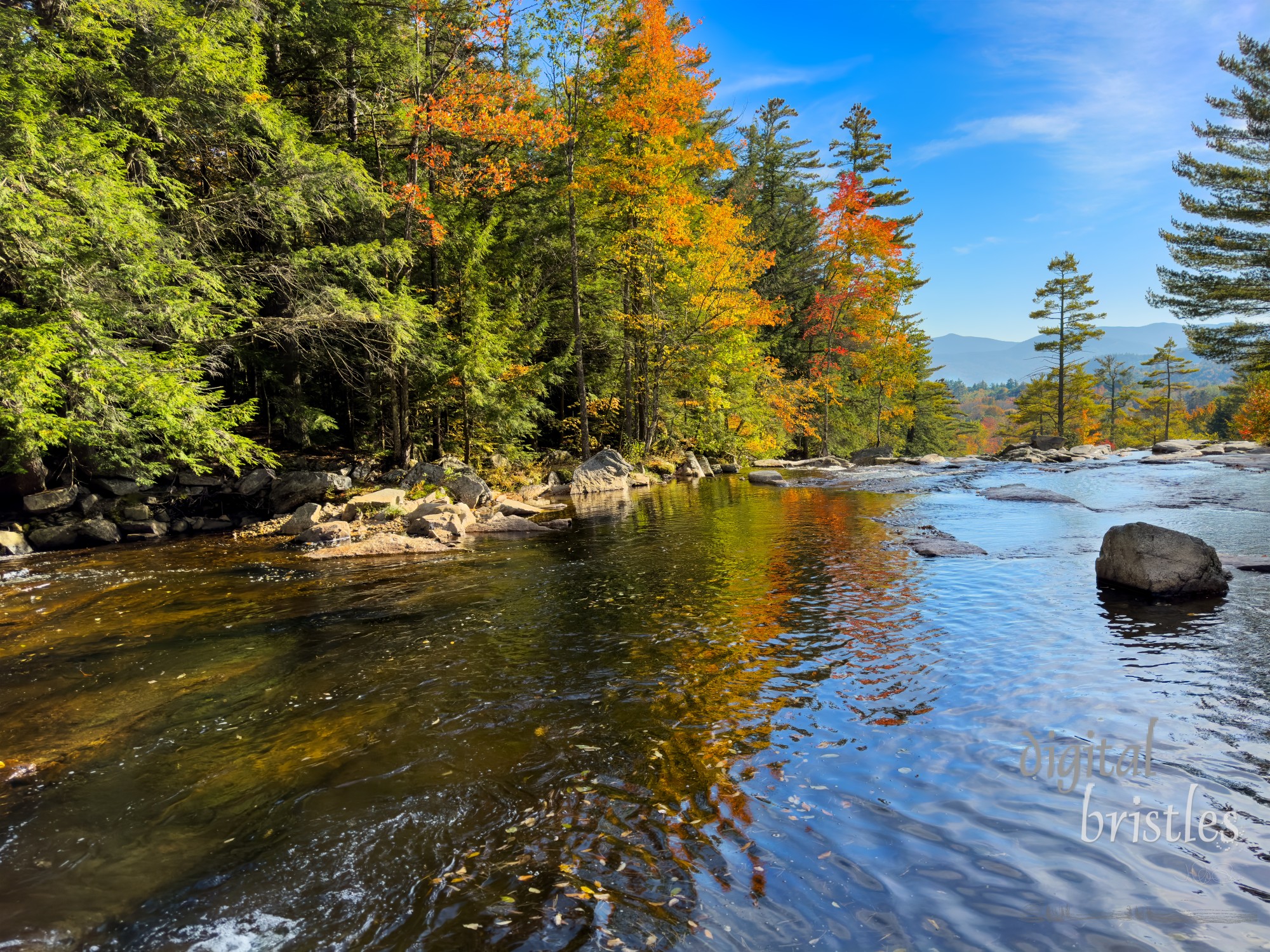 Autumn sunshine on the Wildcat River, Jackson, New Hampshire