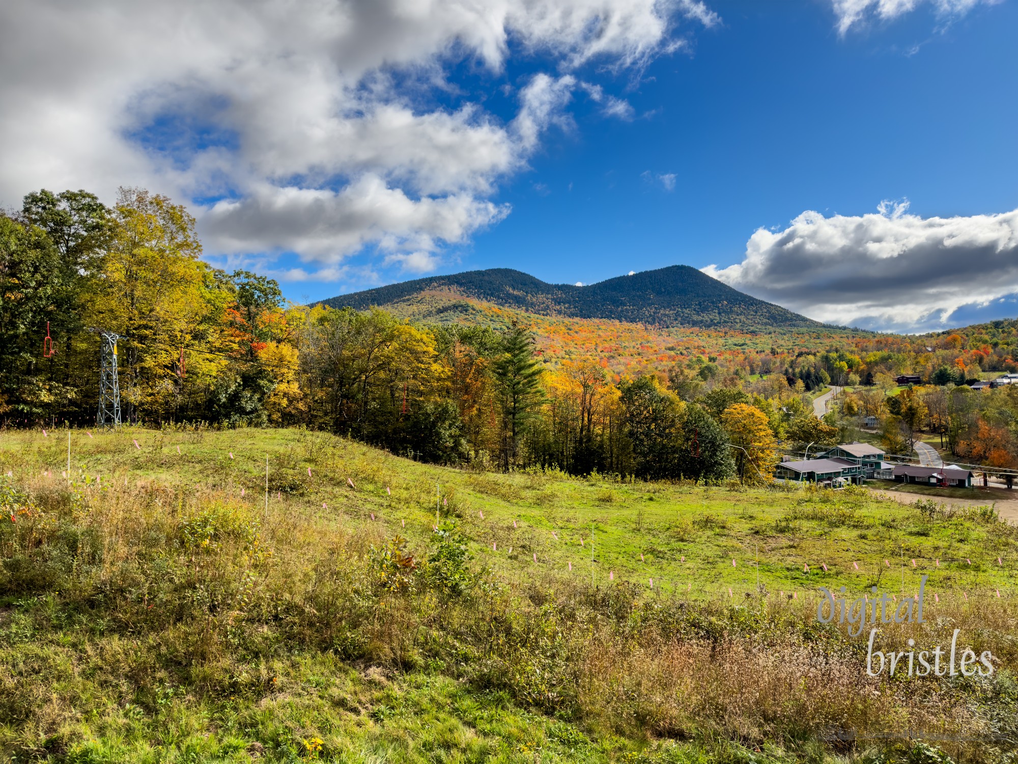 View from Black Mountain, Jackson, New Hampshire on a sunny Autumn morning