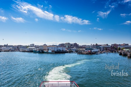 View of the Portland, Maine, waterfront from a departing ferry